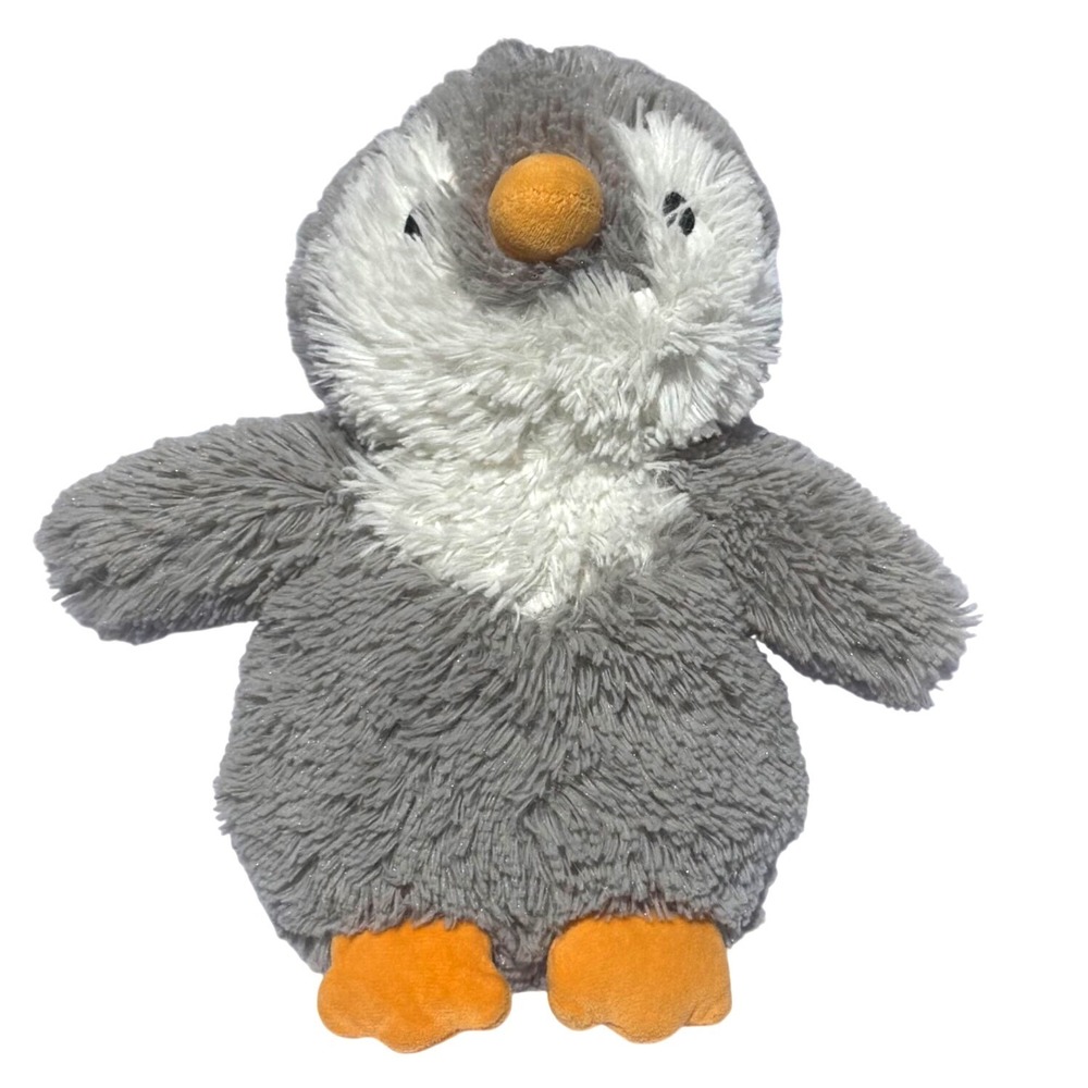 Warmies Weighted Microwavable Gray Penguin Plush with Lavender Scent